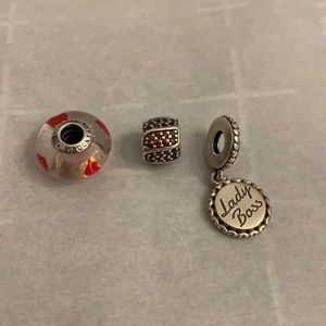 Pandora charms glass bead crystal dangle set